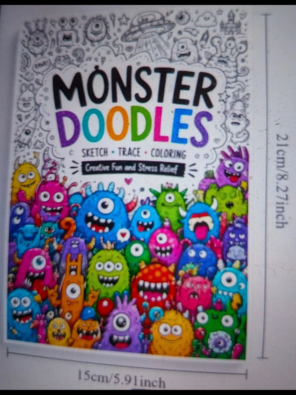 Monster Doodles Kids Sketch & Coloring Book - Multicolor